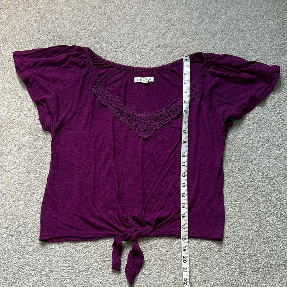 Purple Lace Detail Women's Top